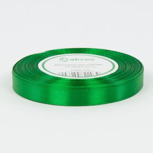 Wstążka satynowa Akces Zielona średnia, 12mm x 33m